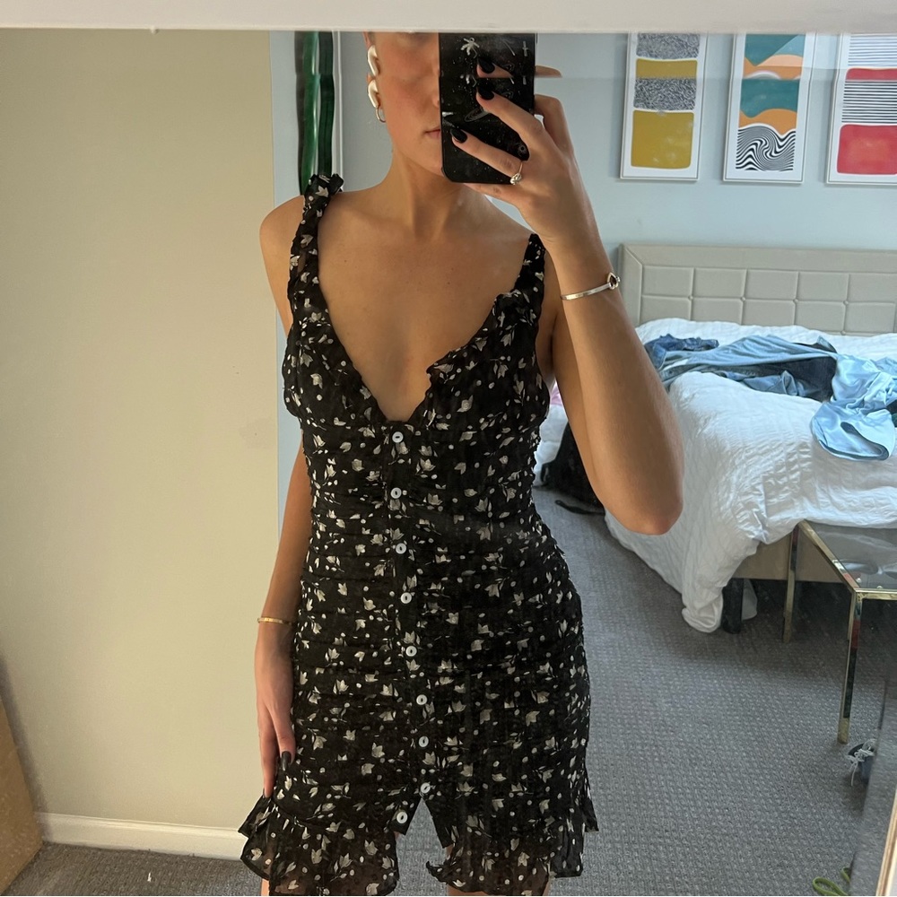 storia black floral sundress